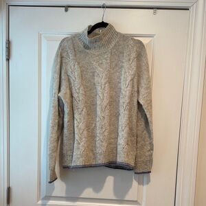 Vineyard Vines Heather Gray Cable Turtleneck Sweater